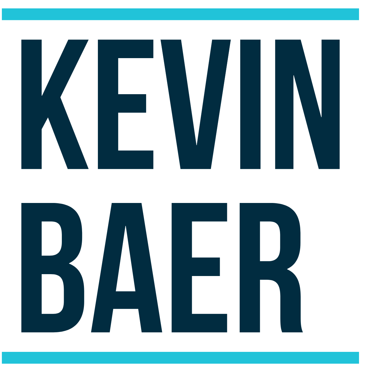 My name, Kevin Baer, written in a fancy logo font